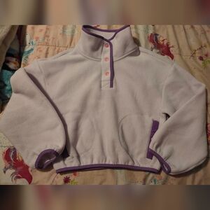 GirlsPurple Trim Fleece Pullover